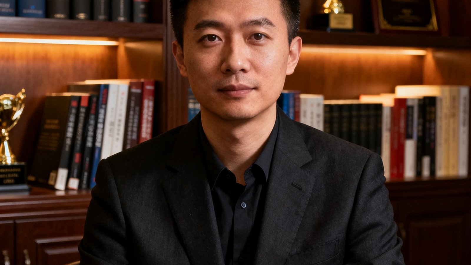星空电竞联合创始人兼首席分析师陈启明的专业肖像照，身着深色西装，背景为书房书架，展现沉稳专业的学者气质